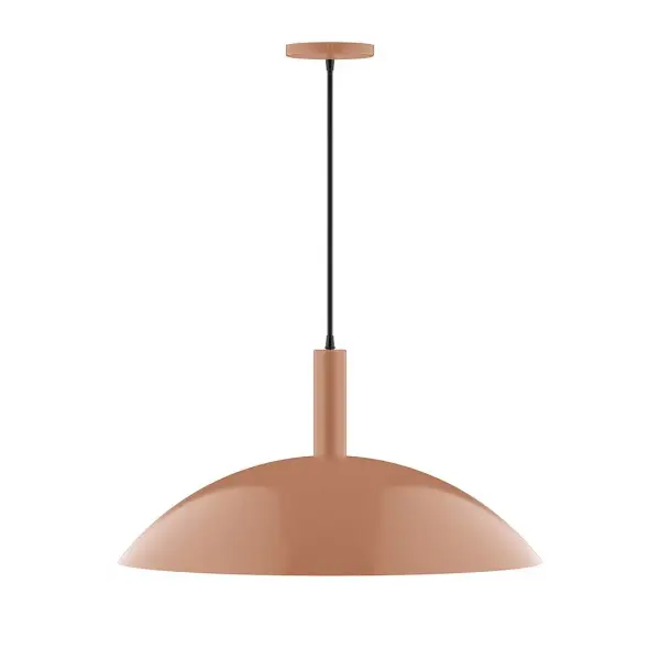 Geometric and colorful, the Glow series is simply configured for interior use. Glow is offered in multiple shapes, sizes and colors, choices to suit most any application. Collection: Glow Finish: Terracotta Glass: 24 inch Glow Width: 24.00" Height: 84.00" Length: 24.00" Weight: 10.00 lb Wire: 6' Black SJT Canopy: 5" diameter Number of Bulbs: 2 Maximum Wattage: 25.00 W Bulb Type: LED Light Source: LED Light Output: 1800.00 lm Color Temperature: 3000 K CRI: 90 Dimmable Rated Average Life: 50,000 Voltage: 120.00 V Country of Origin: US Safety Listing: UL/cUL Safety Rating: Dry LED Manufacturer Warranty: 1-year limited warranty on the fixture.