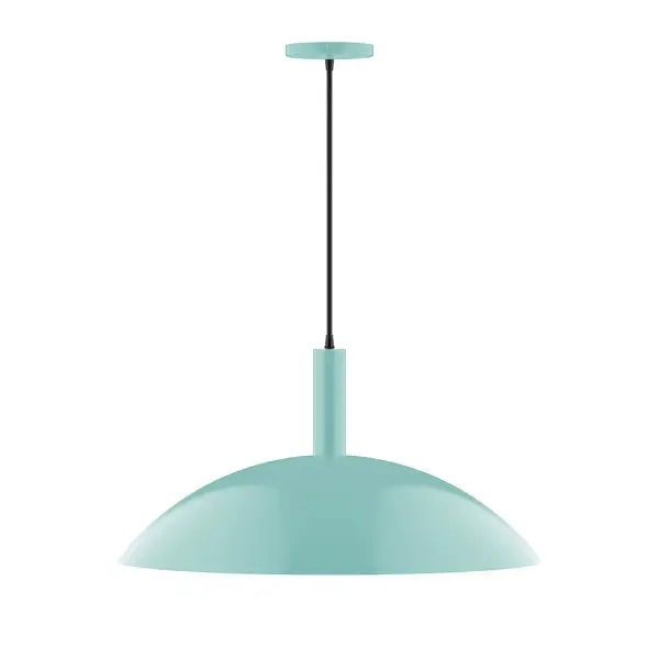 Geometric and colorful, the Glow series is simply configured for interior use. Glow is offered in multiple shapes, sizes and colors, choices to suit most any application. Collection: Glow Finish: Sea Green Glass: 24 inch Glow Width: 24.00" Height: 84.00" Length: 24.00" Weight: 10.00 lb Wire: 6' Black Fabric Cord Canopy: 5" diameter Number of Bulbs: 2 Maximum Wattage: 25.00 W Bulb Type: LED Light Source: LED Light Output: 1800.00 lm Color Temperature: 2700 K CRI: 90 Dimmable Rated Average Life: 50,000 Voltage: 120.00 V Country of Origin: US Safety Listing: UL/cUL Safety Rating: Dry LED Manufacturer Warranty: 1-year limited warranty on the fixture.
