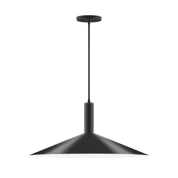 Geometric and colorful, the Zing series is simply configured for interior use. Zing is offered in multiple shapes, sizes and colors, choices to suit most any application. Collection: Zing Finish: Black Glass: 24 inch Zing Width: 24.00" Height: 82.50" Length: 24.00" Weight: 10.00 lb Wire: 6' Navy Mini Tweed Fabric Cord Canopy: 5" diameter Number of Bulbs: 2 Maximum Wattage: 8.00 W Bulb Type: LED Light Source: LED Light Output: 800.00 lm Color Temperature: 3000 K CRI: 90 Dimmable Rated Average Life: 50,000 Voltage: 120.00 V Country of Origin: US Safety Listing: UL/cUL Safety Rating: Dry LED Manufacturer Warranty: 1-year limited warranty on the fixture.