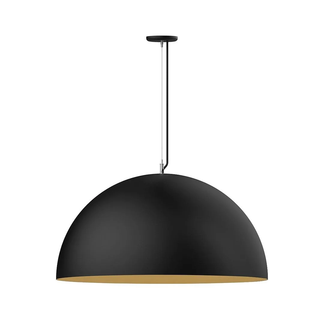 XL Choices One Light Pendant in Black w/Gold Matte Interior