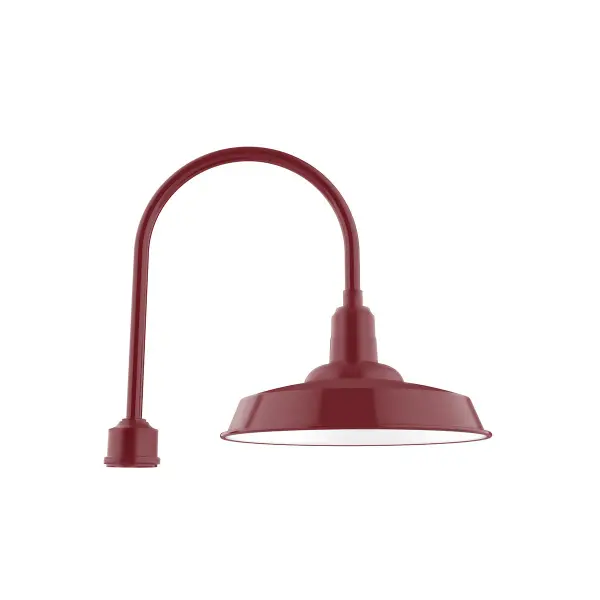 Our outdoor wall lights, inspired by 1920’s industrial lighting, in classic gooseneck arm styles are great for use as sign or awning lights, garage or barn lights. The Wall Mount is our largest outdoor wall light, defined by its classic shepherd hook arm and large backplate.