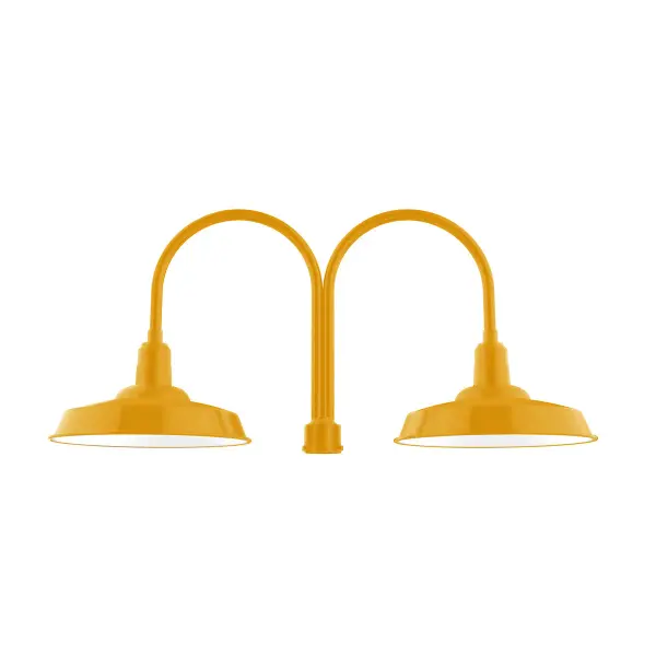 Our outdoor wall lights, inspired by 1920’s industrial lighting, in classic gooseneck arm styles are great for use as sign or awning lights, garage or barn lights. The Wall Mount is our largest outdoor wall light, defined by its classic shepherd hook arm and large backplate.