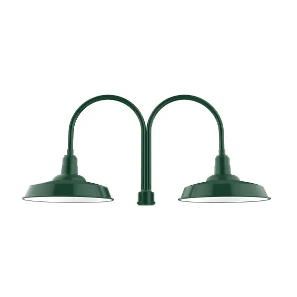 Our outdoor wall lights, inspired by 1920’s industrial lighting, in classic gooseneck arm styles are great for use as sign or awning lights, garage or barn lights. The Wall Mount is our largest outdoor wall light, defined by its classic shepherd hook arm and large backplate.