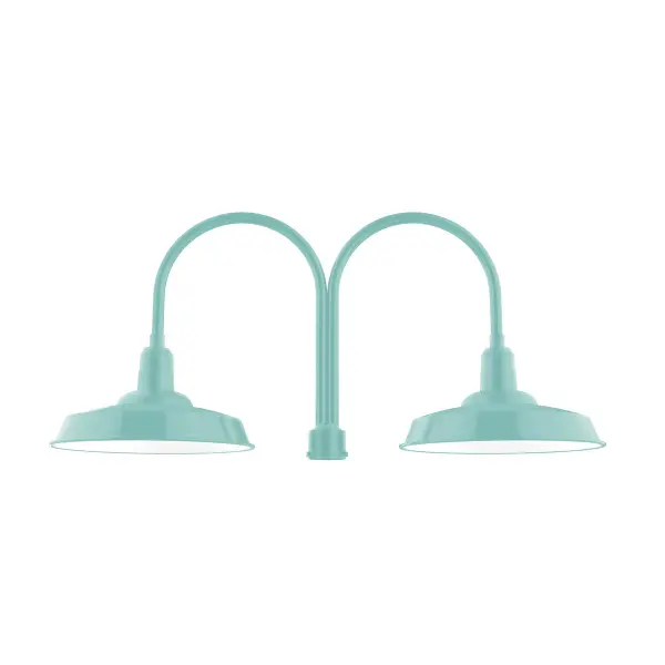 Our outdoor wall lights, inspired by 1920’s industrial lighting, in classic gooseneck arm styles are great for use as sign or awning lights, garage or barn lights. The Wall Mount is our largest outdoor wall light, defined by its classic shepherd hook arm and large backplate.