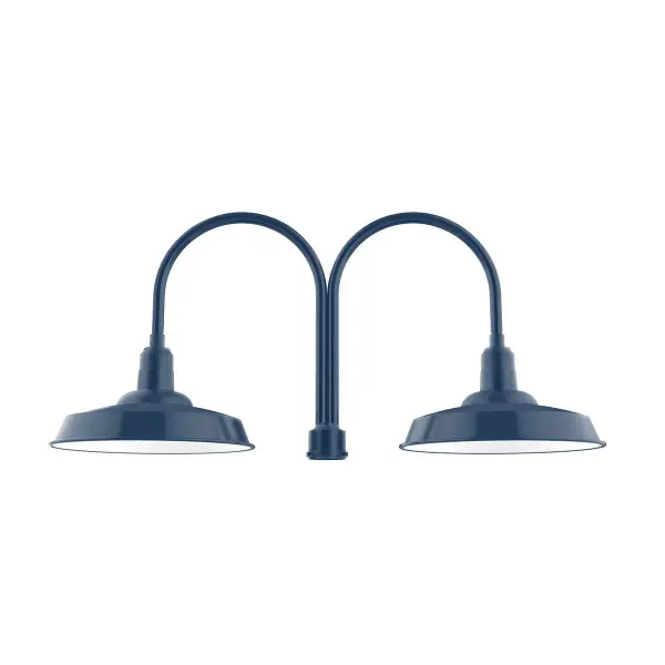Our outdoor wall lights, inspired by 1920’s industrial lighting, in classic gooseneck arm styles are great for use as sign or awning lights, garage or barn lights. The Wall Mount is our largest outdoor wall light, defined by its classic shepherd hook arm and large backplate.