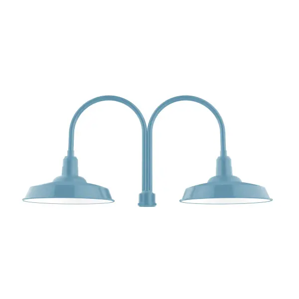 Our outdoor wall lights, inspired by 1920’s industrial lighting, in classic gooseneck arm styles are great for use as sign or awning lights, garage or barn lights. The Wall Mount is our largest outdoor wall light, defined by its classic shepherd hook arm and large backplate.