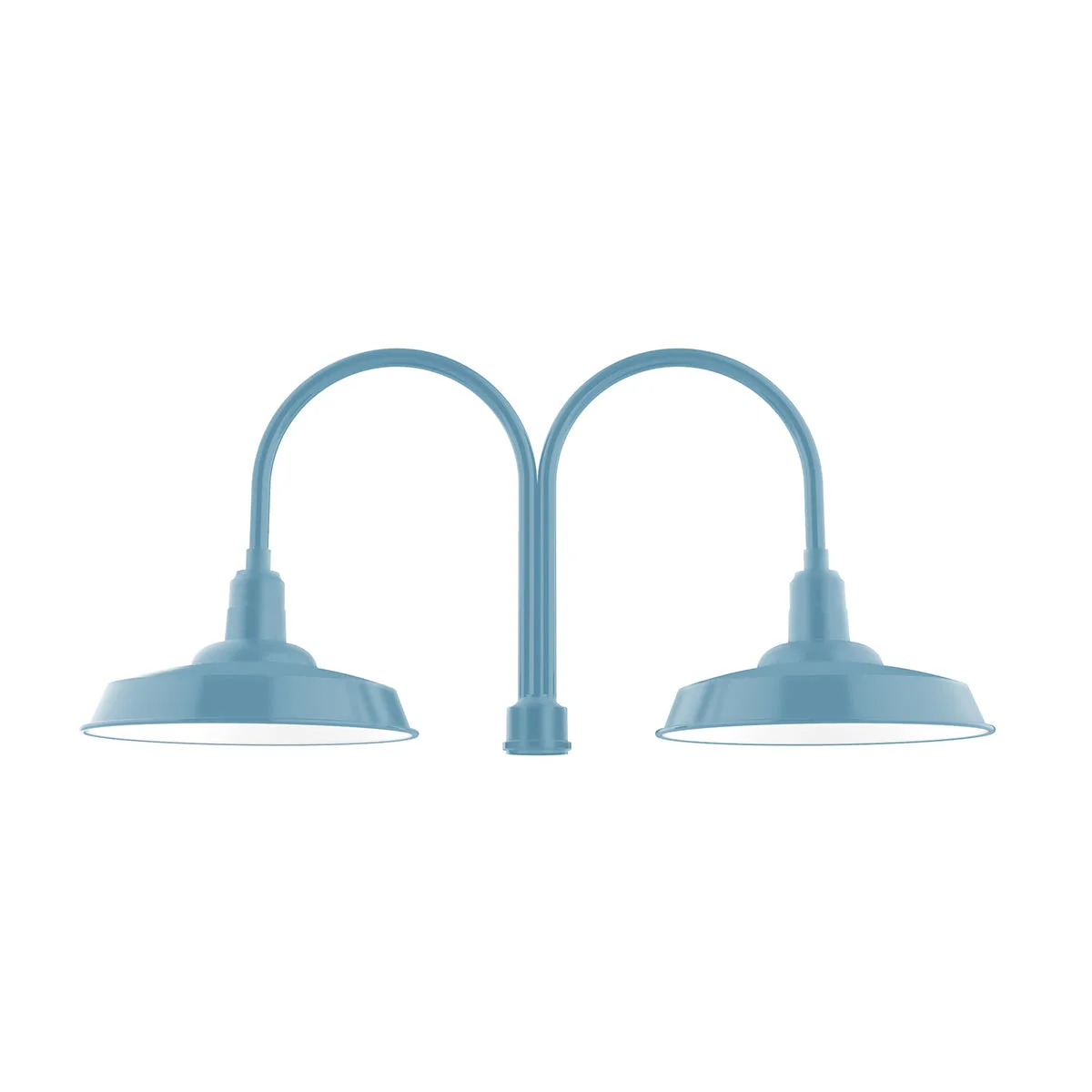 Warehouse 18" LED 2-light post top mount in Light Blue