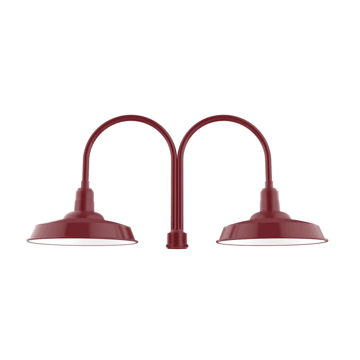 Warehouse 18" 2-light post top mount in Barn Red