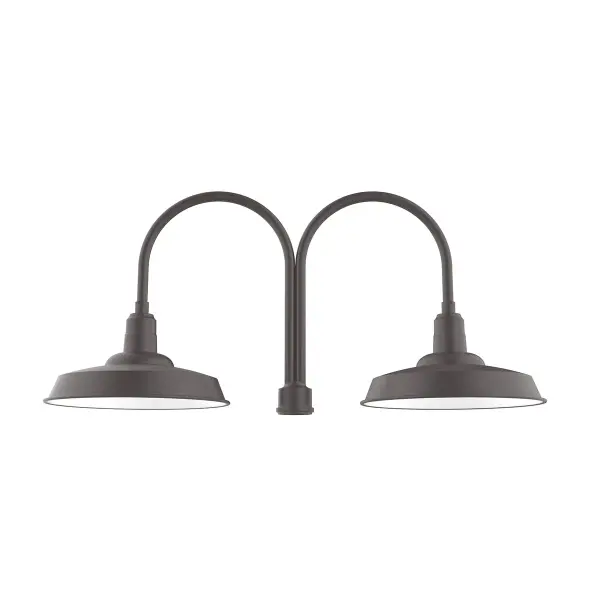 Our outdoor wall lights, inspired by 1920’s industrial lighting, in classic gooseneck arm styles are great for use as sign or awning lights, garage or barn lights. The Wall Mount is our largest outdoor wall light, defined by its classic shepherd hook arm and large backplate.