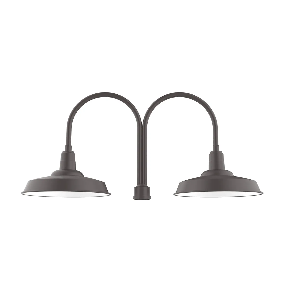 Warehouse 18" LED 2-light post top mount in Bronze Matte