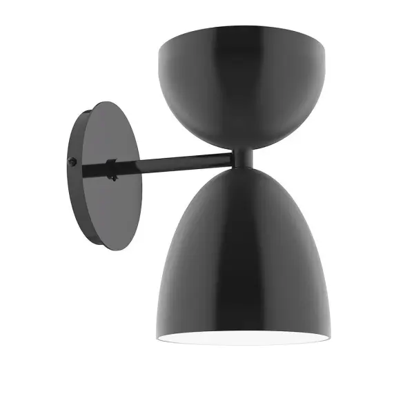 Nest is a playful series of stacked and nested dome shades. Offered in a host of finishes, Nest will be a bright and cheery addition to your interior décor Collection: Nest Finish: Black Glass: 6 inch Nest Width: 6.00" Height: 10.25" Length: 8.63" Weight: 6.00 lb Extension from Wall: 8.63" Canopy: 5" diameter Number of Bulbs: 1 Maximum Wattage: 8.00 W Bulb Type: LED Light Source: LED Light Output: 800.00 lm Color Temperature: 3000 K CRI: 90 Dimmable Rated Average Life: 50,000 Voltage: 120.00 V Country of Origin: US Safety Listing: UL/cUL Safety Rating: Dry LED Manufacturer Warranty: 1-year limited warranty on the fixture.