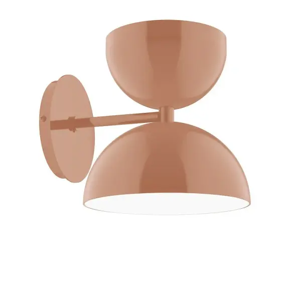 Nest is a playful series of stacked and nested dome shades. Offered in a host of finishes, Nest will be a bright and cheery addition to your interior décor Collection: Nest Finish: Terracotta Glass: 8 inch Nest Width: 8.00" Height: 8.25" Length: 9.63" Weight: 6.00 lb Extension from Wall: 9.63" Canopy: 5" diameter Number of Bulbs: 1 Maximum Wattage: 8.00 W Bulb Type: LED Light Source: LED Light Output: 800.00 lm Color Temperature: 3000 K CRI: 90 Dimmable Rated Average Life: 50,000 Voltage: 120.00 V Country of Origin: US Safety Listing: UL/cUL Safety Rating: Dry LED Manufacturer Warranty: 1-year limited warranty on the fixture.