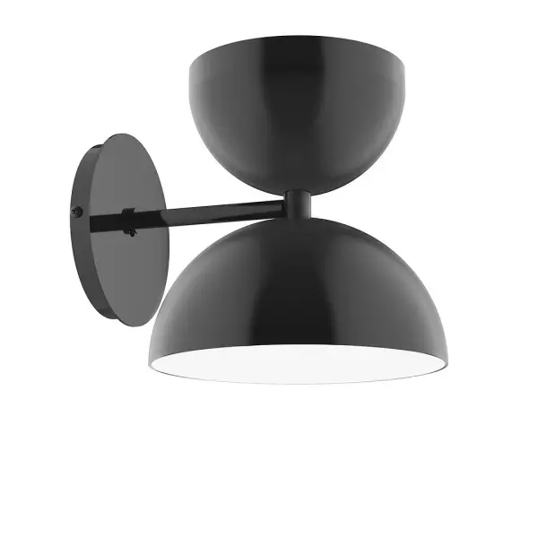 Nest is a playful series of stacked and nested dome shades. Offered in a host of finishes, Nest will be a bright and cheery addition to your interior décor Collection: Nest Finish: Black Glass: 8 inch Nest Width: 8.00" Height: 8.25" Length: 9.63" Weight: 6.00 lb Extension from Wall: 9.63" Canopy: 5" diameter Number of Bulbs: 1 Maximum Wattage: 8.00 W Bulb Type: LED Light Source: LED Light Output: 800.00 lm Color Temperature: 3000 K CRI: 90 Dimmable Rated Average Life: 50,000 Voltage: 120.00 V Country of Origin: US Safety Listing: UL/cUL Safety Rating: Dry LED Manufacturer Warranty: 1-year limited warranty on the fixture.