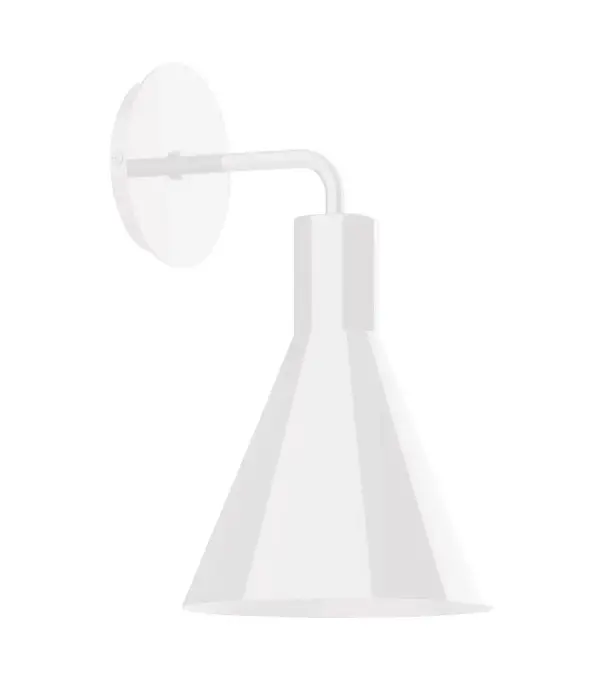 The Jerome Wall Sconce collection reflects a more modern RLM style. Clean lines and basic geometric shapes define this series of wall lights. Suitable for both indoor and outdoor applications. Hang alone or in pairs on either side of a front door or garage, next to a bed, or in the bathroom. Available in multiple shade styles to suit your décor, be it modern farmhouse, coastal cottage, or industrial loft. Collection: Jerome Finish: White Glass: Aluminum Width: 8.00" Height: 14.25" Length: 9.63" Weight: 6.00 lb Extension from Wall: 9.63" Canopy: 5" diameter Number of Bulbs: 1 Maximum Wattage: 8.00 W Bulb Type: LED Light Source: LED Light Output: 800.00 lm Color Temperature: 3000 K CRI: 90 Dimmable Rated Average Life: 50,000 Voltage: 120.00 V Country of Origin: US Safety Listing: UL/cUL Safety Rating: Dry Dark Sky LED Manufacturer Warranty: 1-year limited warranty on the fixture.
