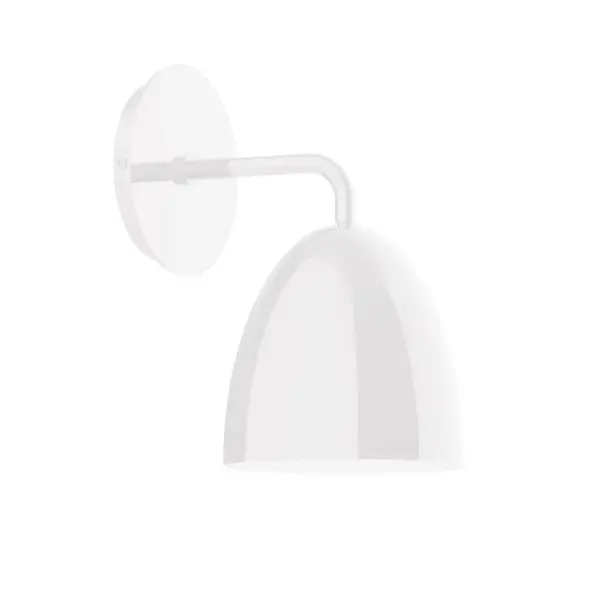 The Jill Wall Sconce collection reflects a more modern RLM style. Clean lines and basic geometric shapes define this series of wall lights. Suitable for both indoor and outdoor applications. Hang alone or in pairs on either side of a front door or garage, next to a bed, or in the bathroom. Available in multiple shade styles to suit your décor, be it modern farmhouse, coastal cottage, or industrial loft. Collection: Jill Finish: White Glass: Aluminum Width: 6.00" Height: 10.13" Length: 8.13" Weight: 6.00 lb Extension from Wall: 8.25" Canopy: 5" diameter Number of Bulbs: 1 Maximum Wattage: 8.00 W Bulb Type: LED Light Source: LED Light Output: 800.00 lm Color Temperature: 3000 K CRI: 90 Dimmable Rated Average Life: 50,000 Voltage: 120.00 V Country of Origin: US Safety Listing: UL/cUL Safety Rating: Dry Dark Sky LED Manufacturer Warranty: 1-year limited warranty on the fixture.