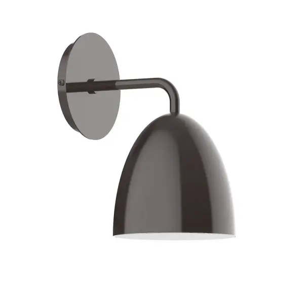 The Jill Wall Sconce collection reflects a more modern RLM style. Clean lines and basic geometric shapes define this series of wall lights. Suitable for both indoor and outdoor applications. Hang alone or in pairs on either side of a front door or garage, next to a bed, or in the bathroom. Available in multiple shade styles to suit your décor, be it modern farmhouse, coastal cottage, or industrial loft. Collection: Jill Finish: Architectural Bronze Glass: Aluminum Width: 6.00" Height: 10.13" Length: 8.13" Weight: 6.00 lb Extension from Wall: 8.25" Canopy: 5" diameter Number of Bulbs: 1 Maximum Wattage: 8.00 W Bulb Type: LED Light Source: LED Light Output: 800.00 lm Color Temperature: 3000 K CRI: 90 Dimmable Rated Average Life: 50,000 Voltage: 120.00 V Country of Origin: US Safety Listing: UL/cUL Safety Rating: Dry Dark Sky LED Manufacturer Warranty: 1-year limited warranty on the fixture.