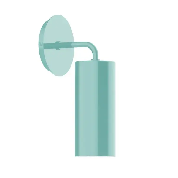 The Jordan Wall Sconce collection reflects a more modern RLM style. Clean lines and basic geometric shapes define this series of wall lights. Suitable for both indoor and outdoor applications. Hang alone or in pairs on either side of a front door or garage, next to a bed, or in the bathroom. Available in multiple shade styles to suit your décor, be it modern farmhouse, coastal cottage, or industrial loft. Collection: Jordan Finish: Sea Green Glass: Aluminum Width: 3.50" Height: 11.25" Length: 6.25" Weight: 4.00 lb Extension from Wall: 6.25" Canopy: 5" diameter Number of Bulbs: 1 Maximum Wattage: 8.00 W Bulb Type: LED Light Source: LED Light Output: 800.00 lm Color Temperature: 3000 K CRI: 90 Dimmable Rated Average Life: 50,000 Voltage: 120.00 V Country of Origin: US Safety Listing: UL/cUL Safety Rating: Dry Dark Sky LED Manufacturer Warranty: 1-year limited warranty on the fixture.