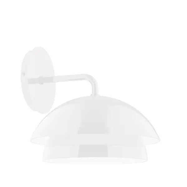 Axis, a contemporary series of basic spun geometric shapes, is simply configured for interior use. Colorful and clean-lined, these axially symmetric shapes will add pizzazz to your space. Collection: Nest Finish: White Glass: 10 inch Nest Width: 10.00" Height: 9.50" Length: 10.25" Weight: 4.00 lb Extension from Wall: 10.25" Canopy: 5" diameter Number of Bulbs: 1 Maximum Wattage: 8.00 W Bulb Type: LED Light Source: LED Light Output: 800.00 lm Color Temperature: 3000 K CRI: 90 Dimmable Rated Average Life: 50,000 Voltage: 120.00 V Country of Origin: US Safety Listing: UL/cUL Safety Rating: Dry LED Manufacturer Warranty: 1-year limited warranty on the fixture.