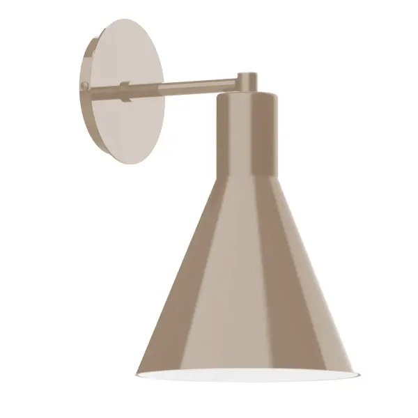 The Jerome Wall Sconce collection reflects a more modern RLM style. Clean lines and basic geometric shapes define this series of wall lights. Suitable for both indoor and outdoor applications. Hang alone or in pairs on either side of a front door or garage, next to a bed, or in the bathroom. Available in multiple shade styles to suit your décor; be it modern farmhouse, coastal cottage, or industrial loft.