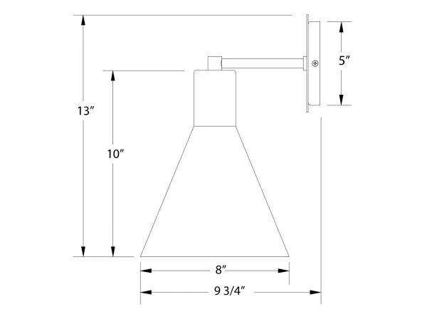 The Jerome Wall Sconce collection reflects a more modern RLM style. Clean lines and basic geometric shapes define this series of wall lights. Suitable for both indoor and outdoor applications. Hang alone or in pairs on either side of a front door or garage, next to a bed, or in the bathroom. Available in multiple shade styles to suit your décor; be it modern farmhouse, coastal cottage, or industrial loft. - alternate view