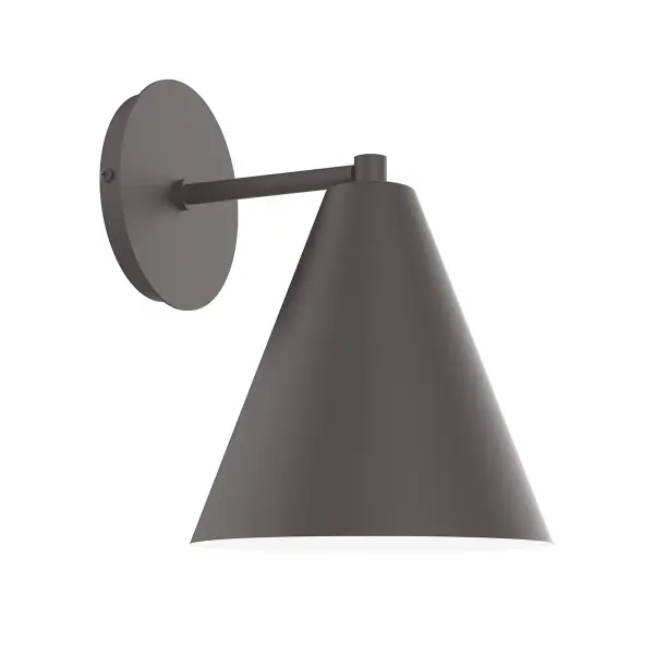 The Jynx Wall Sconce collection reflects a more modern RLM style. Clean lines and basic geometric shapes define this series of wall lights. Suitable for both indoor and outdoor applications. Hang alone or in pairs on either side of a front door or garage, next to a bed, or in the bathroom. Available in multiple shade styles to suit your décor; be it modern farmhouse, coastal cottage, or industrial loft.