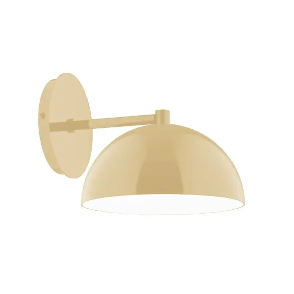 Arcade, a contemporary series of basic spun geometric shapes, is simply configured for interior use. Colorful and clean-lined, these axially symmetric shapes will add pizzazz to your space. Collection: Arcade Finish: Ivory Glass: 8 inch Arcade Width: 8.00" Height: 7.13" Length: 9.63" Weight: 4.00 lb Extension from Wall: 9.63" Canopy: 5" diameter Number of Bulbs: 1 Maximum Wattage: 8.00 W Bulb Type: LED Light Source: LED Light Output: 800.00 lm Color Temperature: 3000 K CRI: 90 Dimmable Rated Average Life: 50,000 Voltage: 120.00 V Country of Origin: US Safety Listing: UL/cUL Safety Rating: Wet LED Manufacturer Warranty: 1-year limited warranty on the fixture.