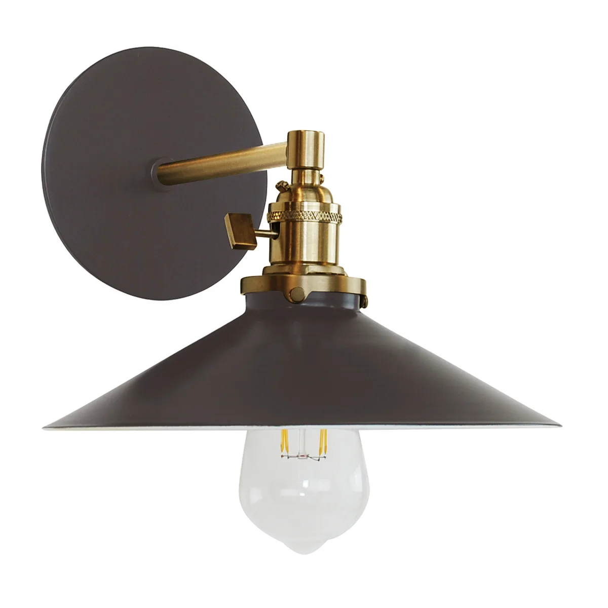 Uno One Light Wall Sconce in Architectural Bronze w/Brushed Brass