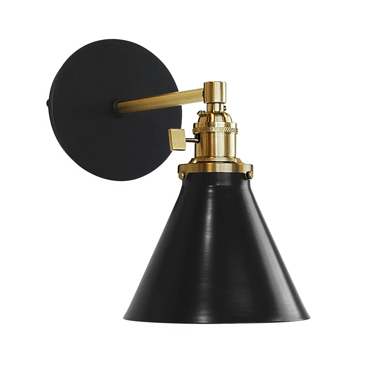 Uno One Light Wall Sconce in Black w/Brushed Brass