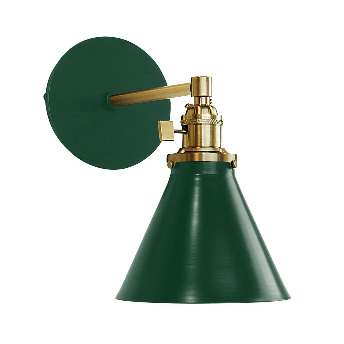 Uno One Light Wall Sconce in Forest Green w/Brushed Brass
