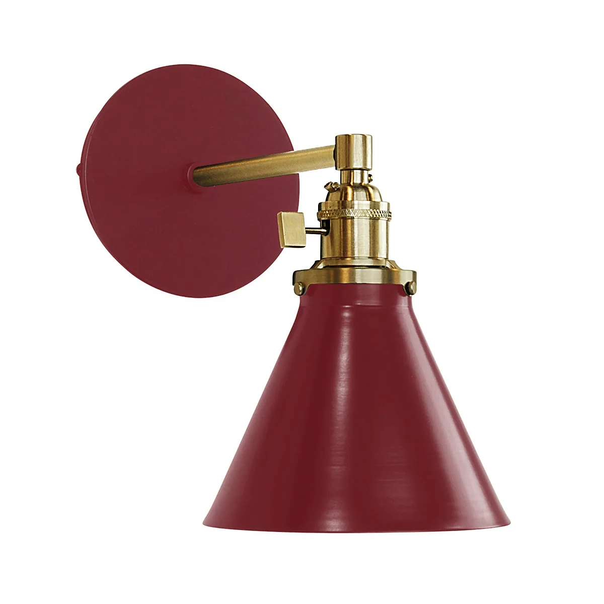 Uno One Light Wall Sconce in Barn Red w/Brushed Brass
