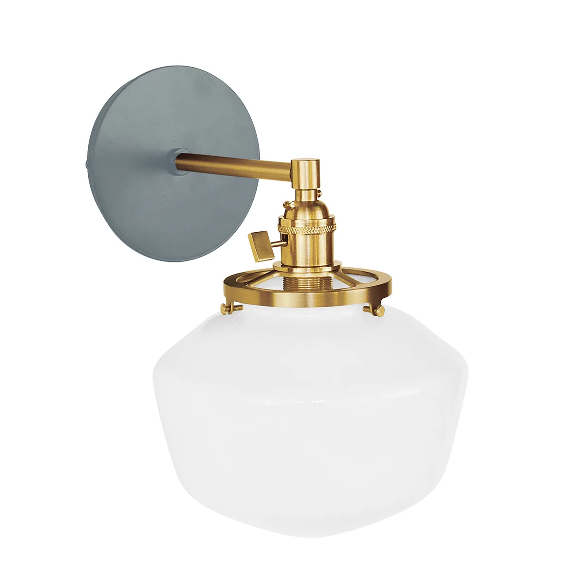 Uno One Light Wall Sconce in Slate Gray w/Brushed Brass