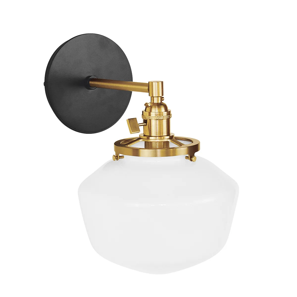 Uno One Light Wall Sconce in Black w/Brushed Brass
