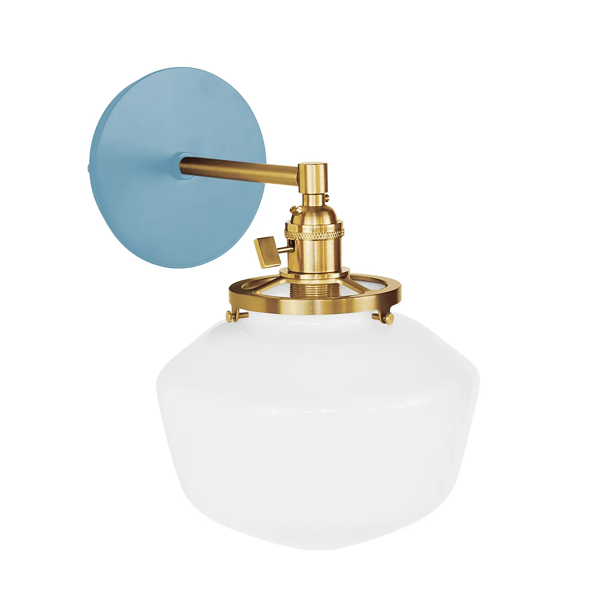 Uno One Light Wall Sconce in Light Blue w/Brushed Brass