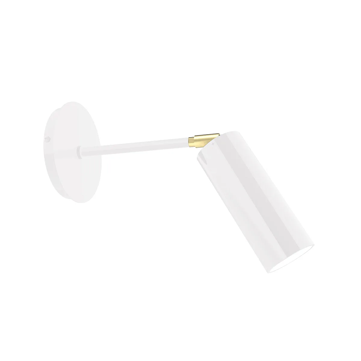 Martin One Light Wall Sconce in White w/Brushed Brass