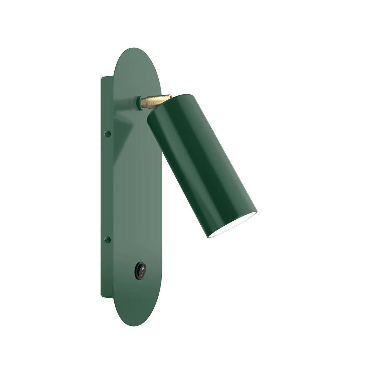 Martin Adjustable Wall Sconce in Forest Green with Brushed Brass Accents