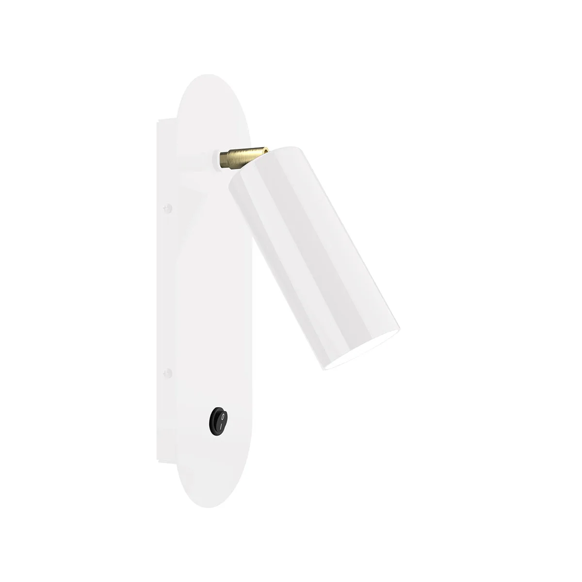 Martin Adjustable Wall Sconce in White with Brushed Brass Accents