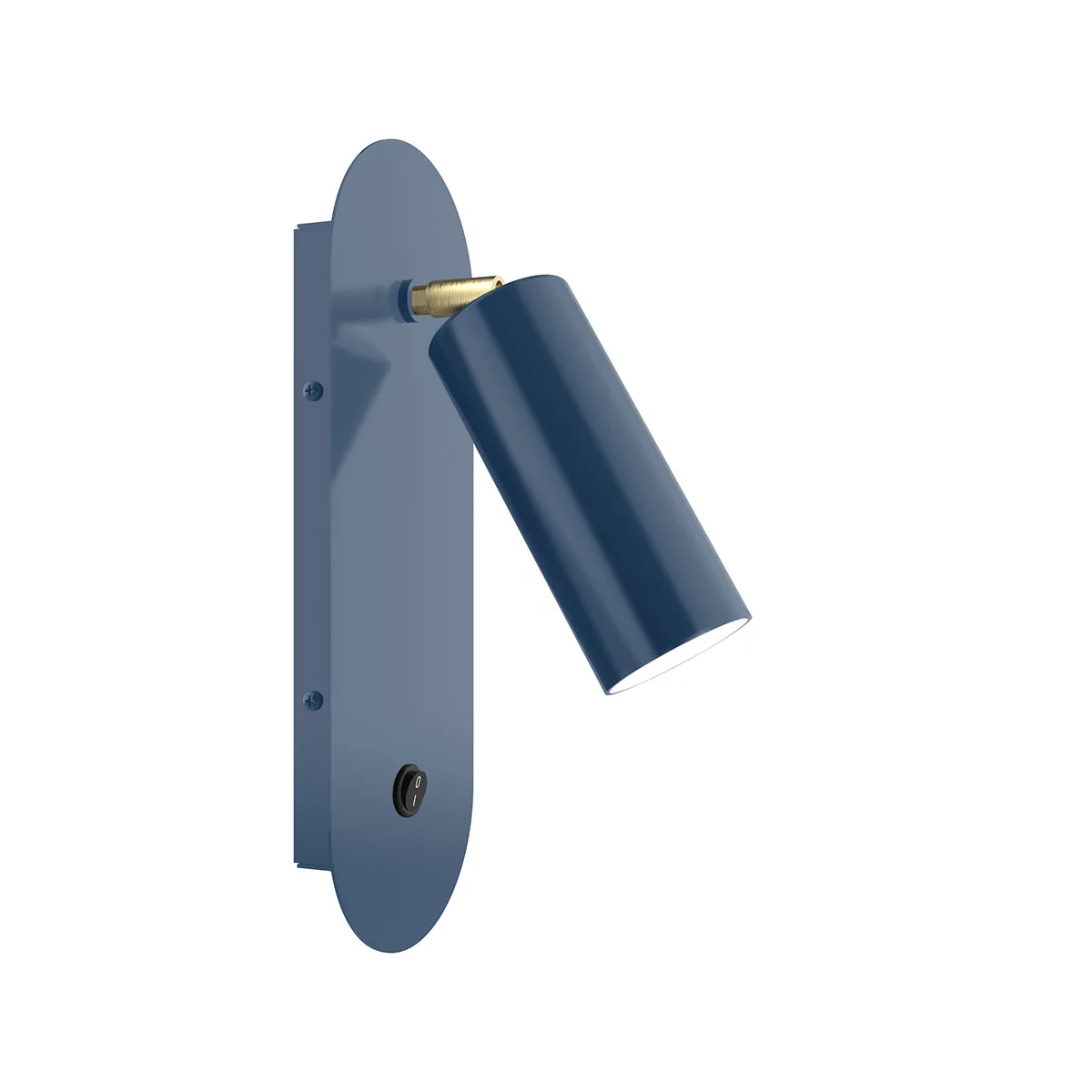 Martin Adjustable Wall Sconce in Navy with Brushed Brass Accents