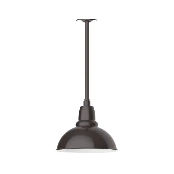 Stem hung pendants are UL wet rated for outdoor use. Choose from multiple vertical stem lengths to suit your application. Outdoor hanging pendant lights work well on a porch, in a garage or workshop. A secure mount for commercial as well as residential exterior locations. Our Cafe shades will help transform your outdoor living area into a warm and intimate gathering space. Collection: Cafe Finish: Architectural Bronze Glass: Clear Glass with Cast Guard Width: 12.00" Height: 20.75" Length: 12.00" Weight: 6.00 lb Canopy: 4.125" diameter Number of Bulbs: 1 Maximum Wattage: 10.00 W Bulb Type: LED Light Source: LED Light Output: 800.00 lm Color Temperature: 2700 K CRI: 90 Dimmable Rated Average Life: 50,000 Voltage: 120.00 V Country of Origin: US Safety Listing: UL/cUL Safety Rating: Wet Dark Sky LED Manufacturer Warranty: 1-year limited warranty on the fixture.