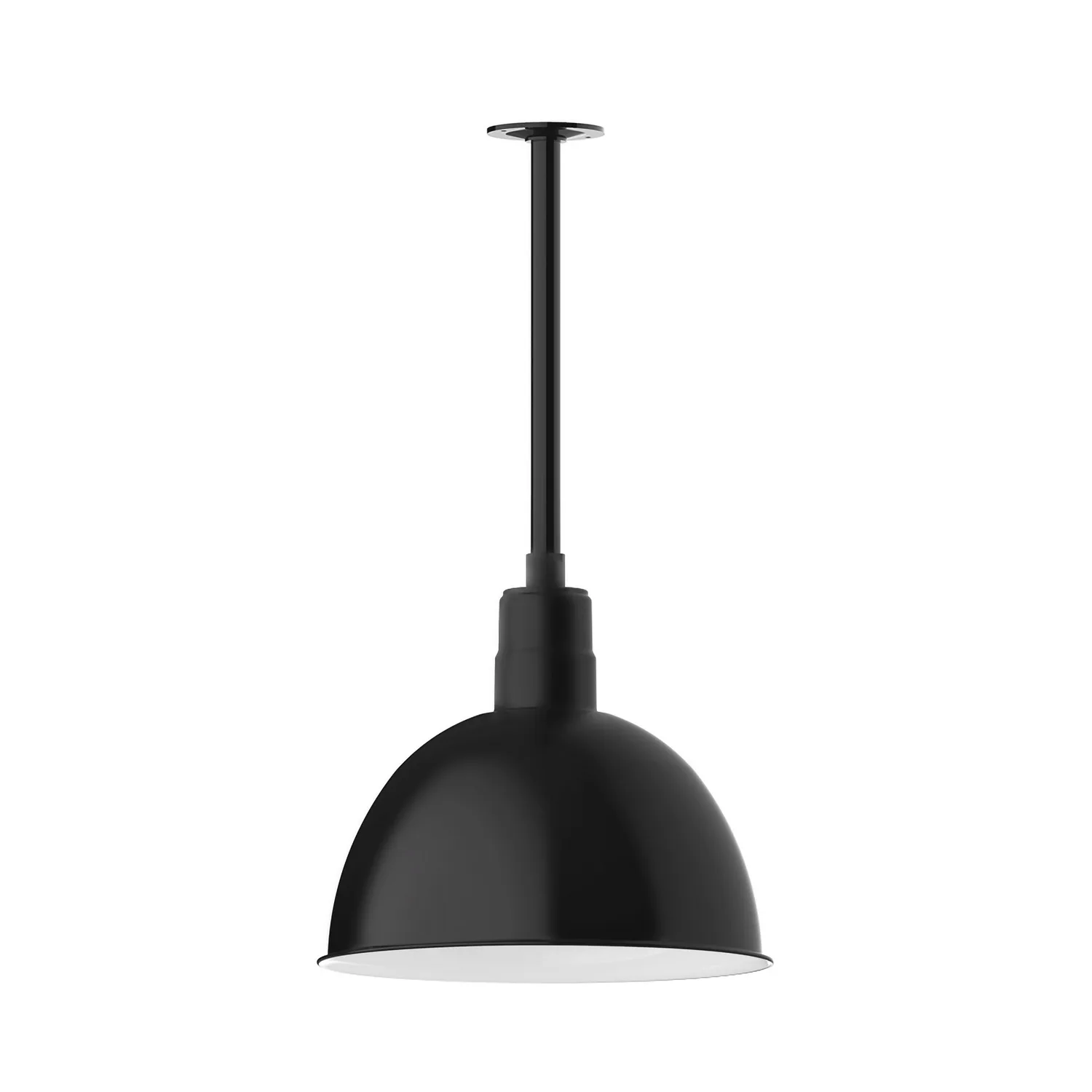 Deep Bowl One Light Pendant in Black