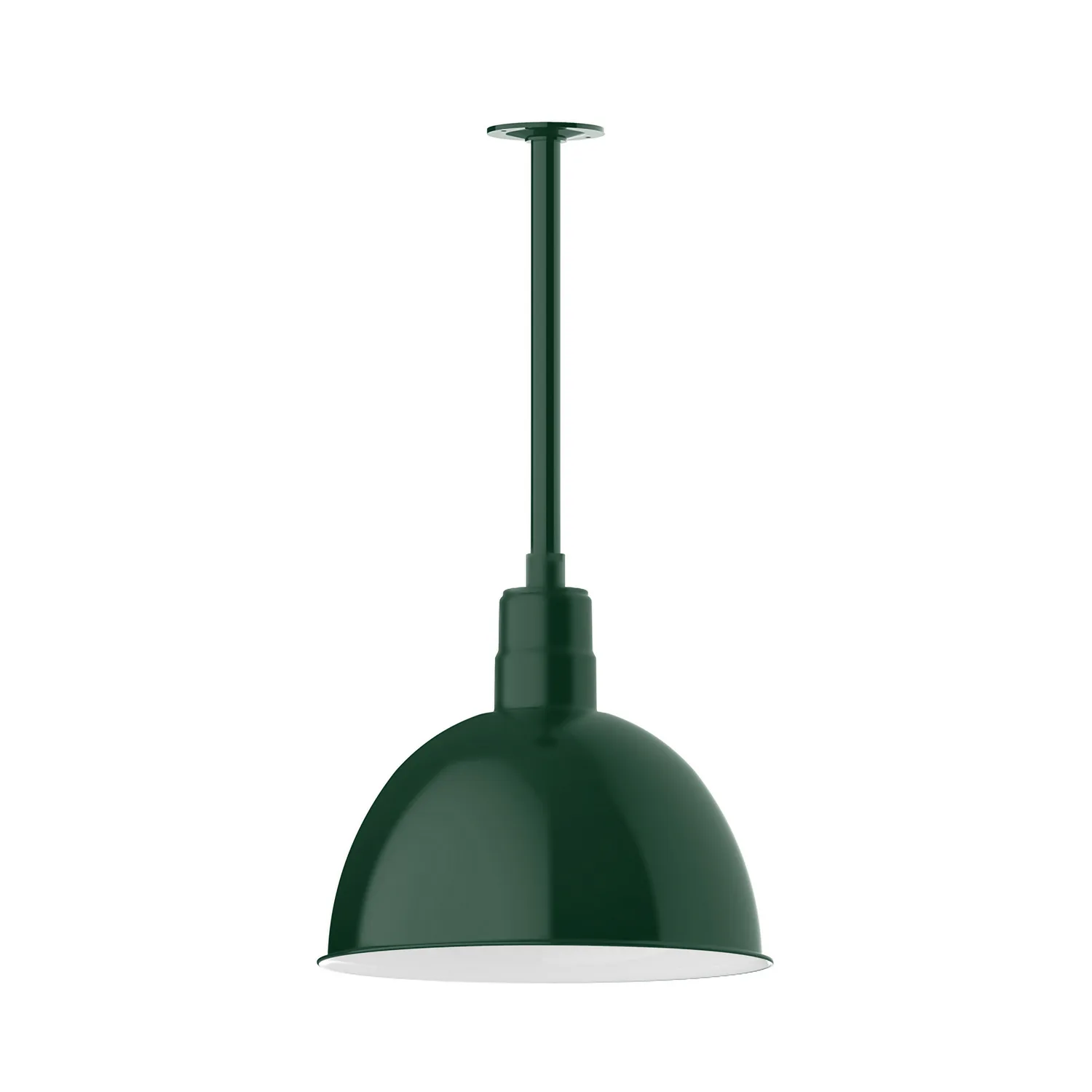 Deep Bowl One Light Pendant in Forest Green