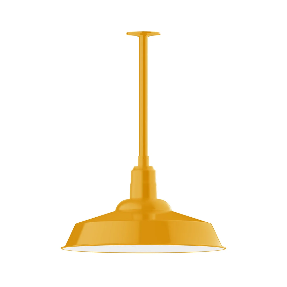 Warehouse 20" Stem Mount Pendant in Bright Yellow