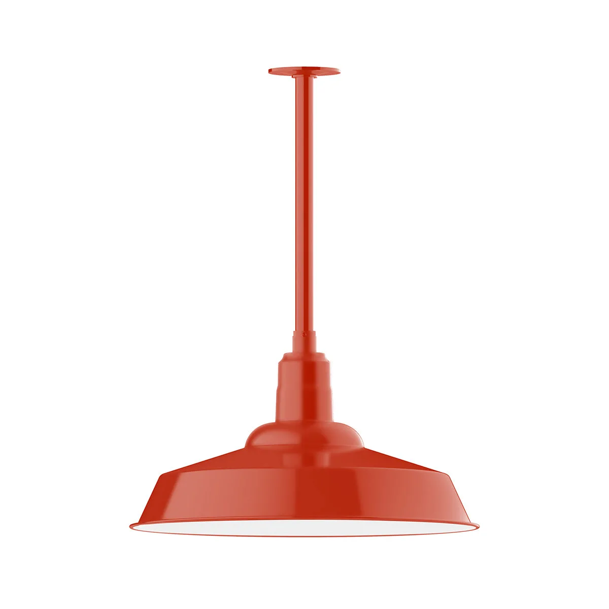 Warehouse 20" Stem Mount Pendant in Vermillion