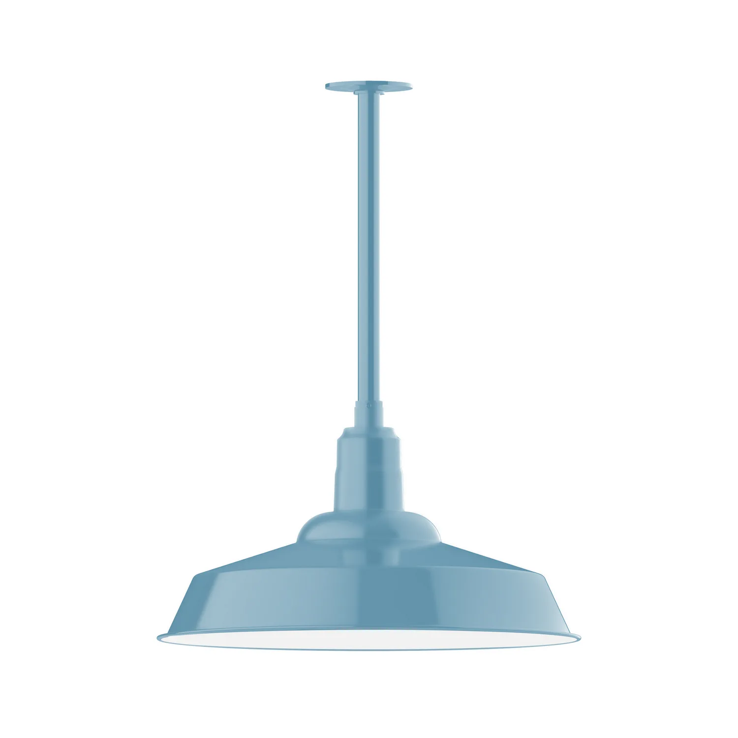 Warehouse One Light Pendant in Light Blue