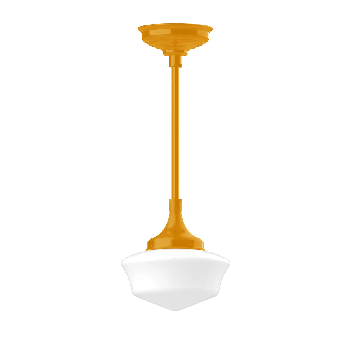 Schoolhouse 12" pendant, stem mount in Bright Yellow