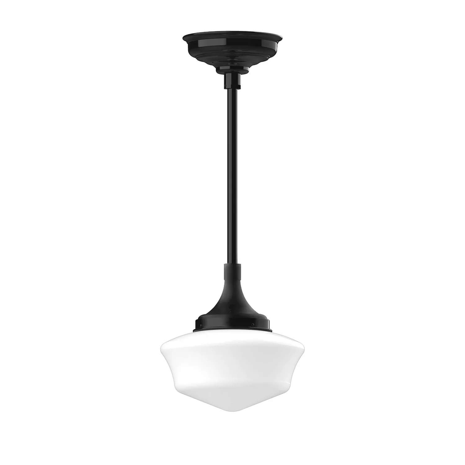 Schoolhouse One Light Pendant in Black