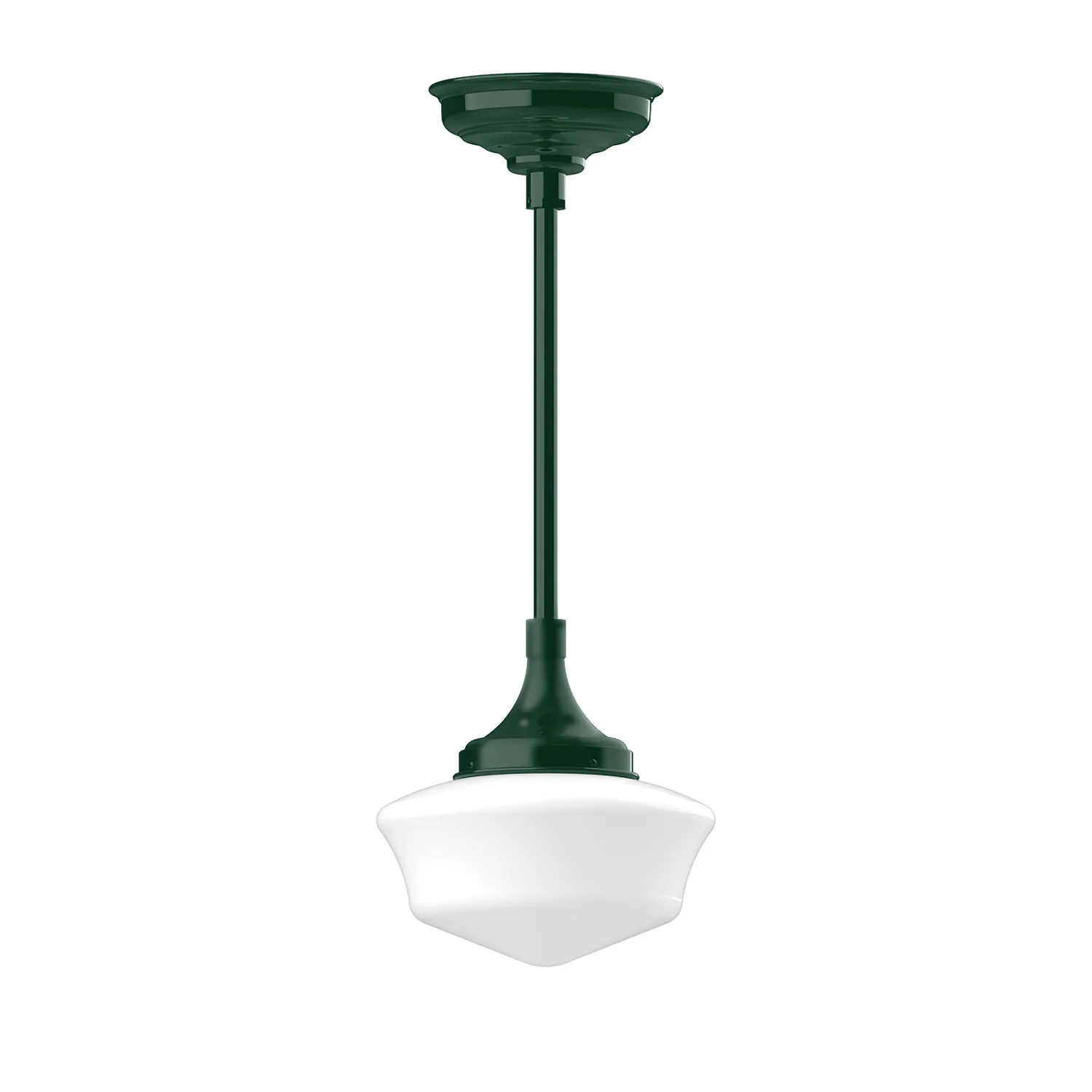 Schoolhouse One Light Pendant in Forest Green