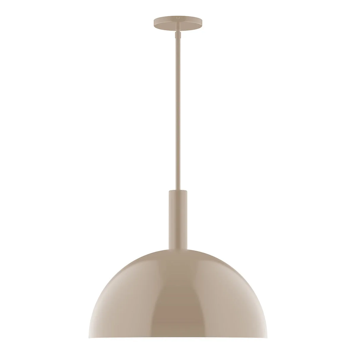 Ray 18" Stem Hung Pendant with Glass Globe in Clay