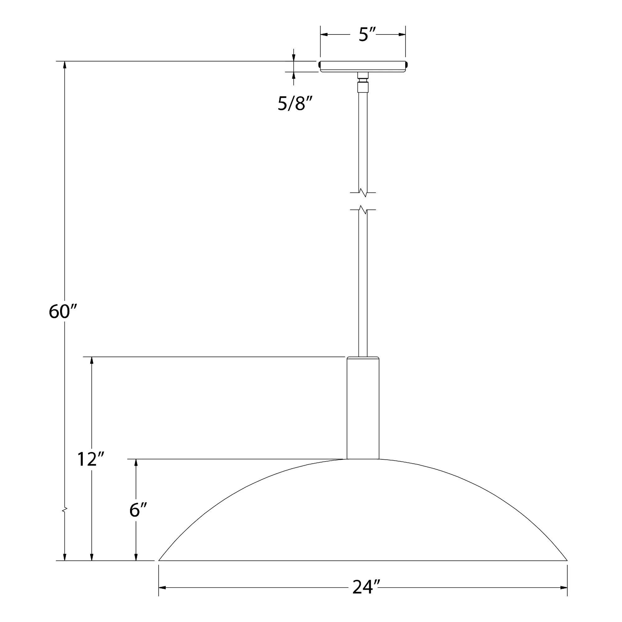 Glow 24" Stem Hung Pendant with Glass Globe in Clay