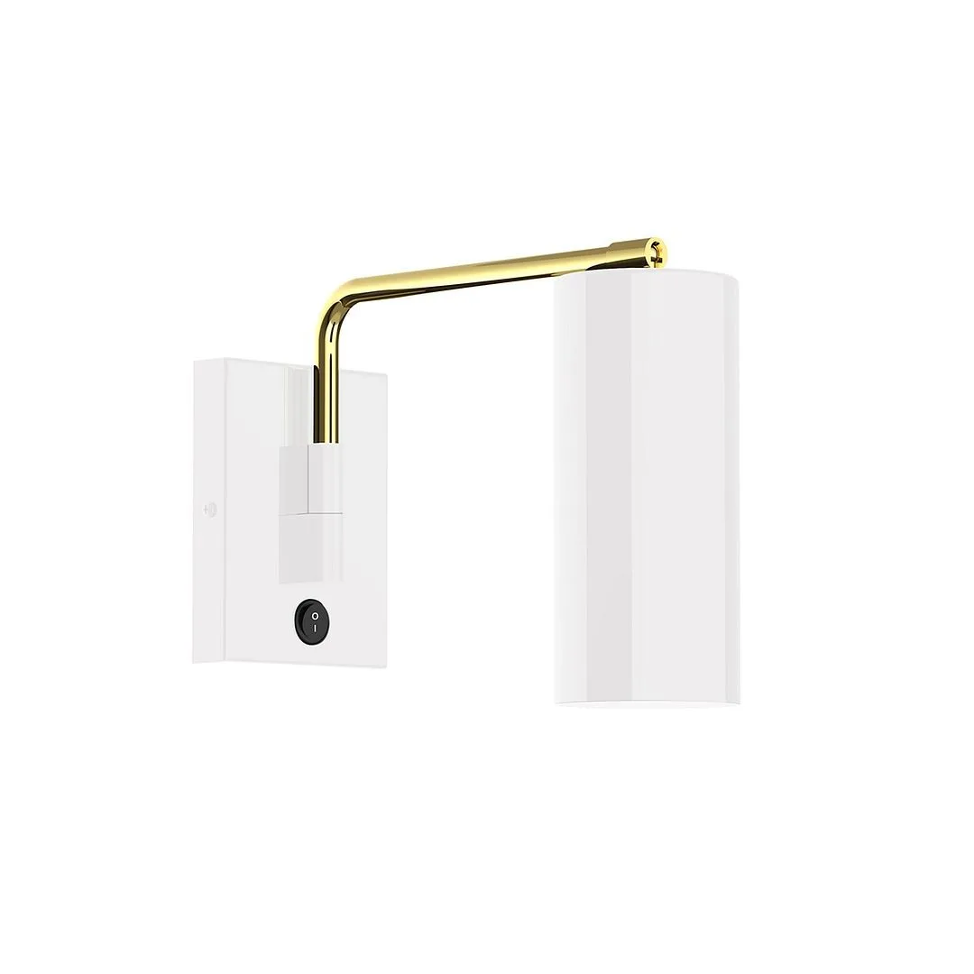 Jordan One Light Wall Mount in White w/Brushed Brass