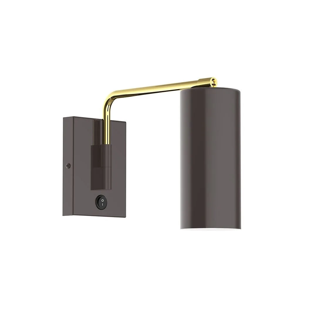 Jordan One Light Wall Mount in Architectural Bronze w/Brushed Brass